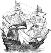 Temporary Tattoos - Vintage Ship approx. 3" long