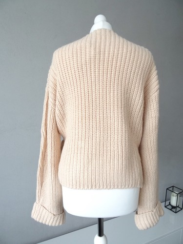 ZARA LIGHT PEACH-COLOURED V-NECK WRAP KNIT CARDIGAN WITH TIE DETAIL SIZE S - Picture 20 of 22