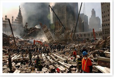 Twin Towers 9/11 Ground Zero Silver Halide Photo Of Search And Cleanup Efforts