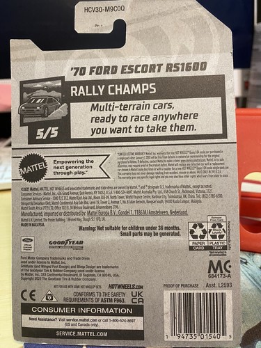Hot Wheels 2022 Rally Champs Series '70 Ford Escort RS1600 Blue 5/5 - 第 7/7 張圖片