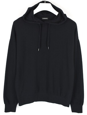 EVEN & ODD Hoodie Herren Klein Langarm Gerippte Säume Logo Schwarz