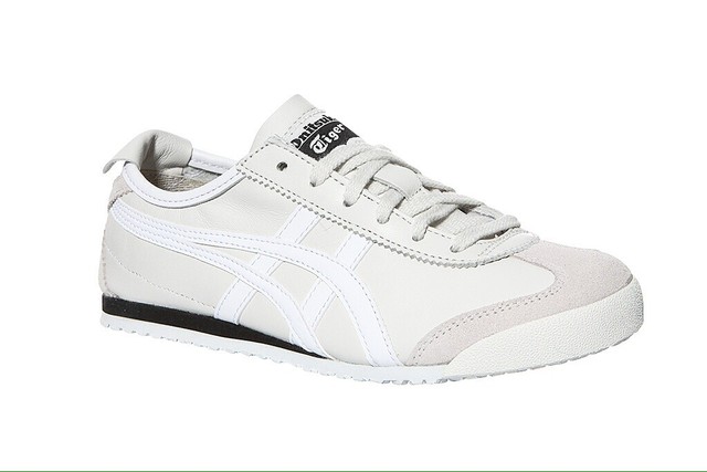 asics white leather trainers