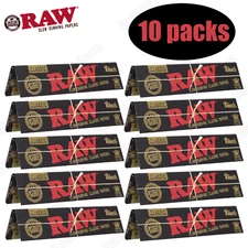 AUTHENTIC Raw Classic Black KINGSIZE SLIM Unrefined Rolling Papers | 10 packs