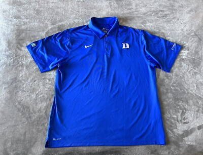 Nike Elite Dri-Fit Duke Blue Devils Short Sleeve Polo Shirt Men’s Size XL  Blue
