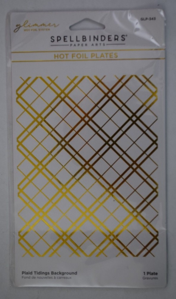 Spellbinders Glimmer Hot Foil Transfer Plate - Plaid Tidings Background, GLP-343