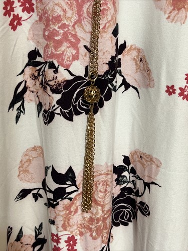Vestido Bobbie Brooks Mujer Blanco con Estampado Floral - Collar - Talla: Pequeña S - Imagen 6 de 11