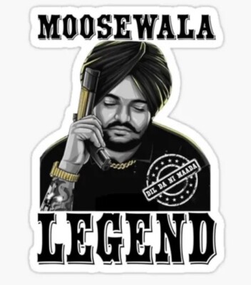 Sidhu Moosewala Aufkleber Hommage RIP Legende Bhangra Hiphop Sticker Indoor Outdoor