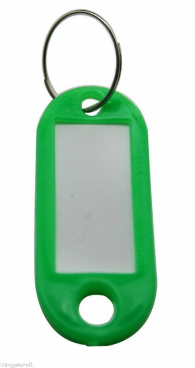 Key Tags Plastic Key Rings ID Tags Name Label Key Fob Tag(black,green