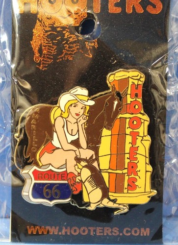 HOOTERS SEXY COWGIRL AMARILLO TEXAS ROUTE 66 HORSE GIRL OIL STACK PIN - Picture 3 of 3