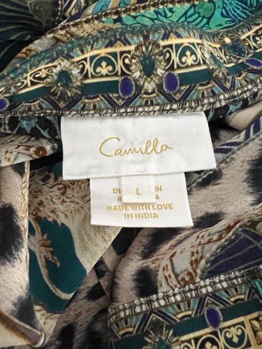 Maxi Abito Greco Lungo Camilla Seta Crepe Verde Turchese Tono Strass - Foto 8 di 11