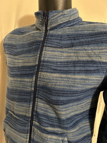 Eddie Bauer 1/4 Zip Pullover Fleece Jacket Blue Pattern Size Kids Large 14/16 - Picture 4 of 5
