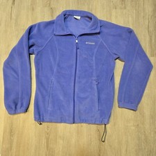 Columbia Women's Fleece Full Zip Up Jacket Zip Pockets Purple Size Large