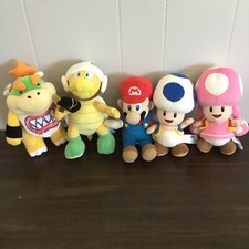 Mario Toadette Toad Bowser JR Plush Little Buddy Set Nintendo Lot Of 5