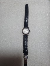 WOMEN'S KLAUS KOBEC COUTURE SPORT STAINLESS STEEL BLACK LEATHER STRAP WATCH