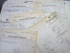 10 Sales Bills Armstrong Auto Supply Imperial Oil & Ford Parts Middleton 1947