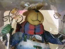 New Boxed Country Animal Moose Fabric Mache Christmas Ornament