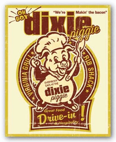 Dixie Piggie Drive-in Joe Giannakopoulos Advertising Art Print 22x18 - 第 1/1 張圖片
