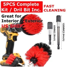Drill Brushes Set 5pcs Tile Grout Power Scrubber Cleaner Spin Tub Shower Wall