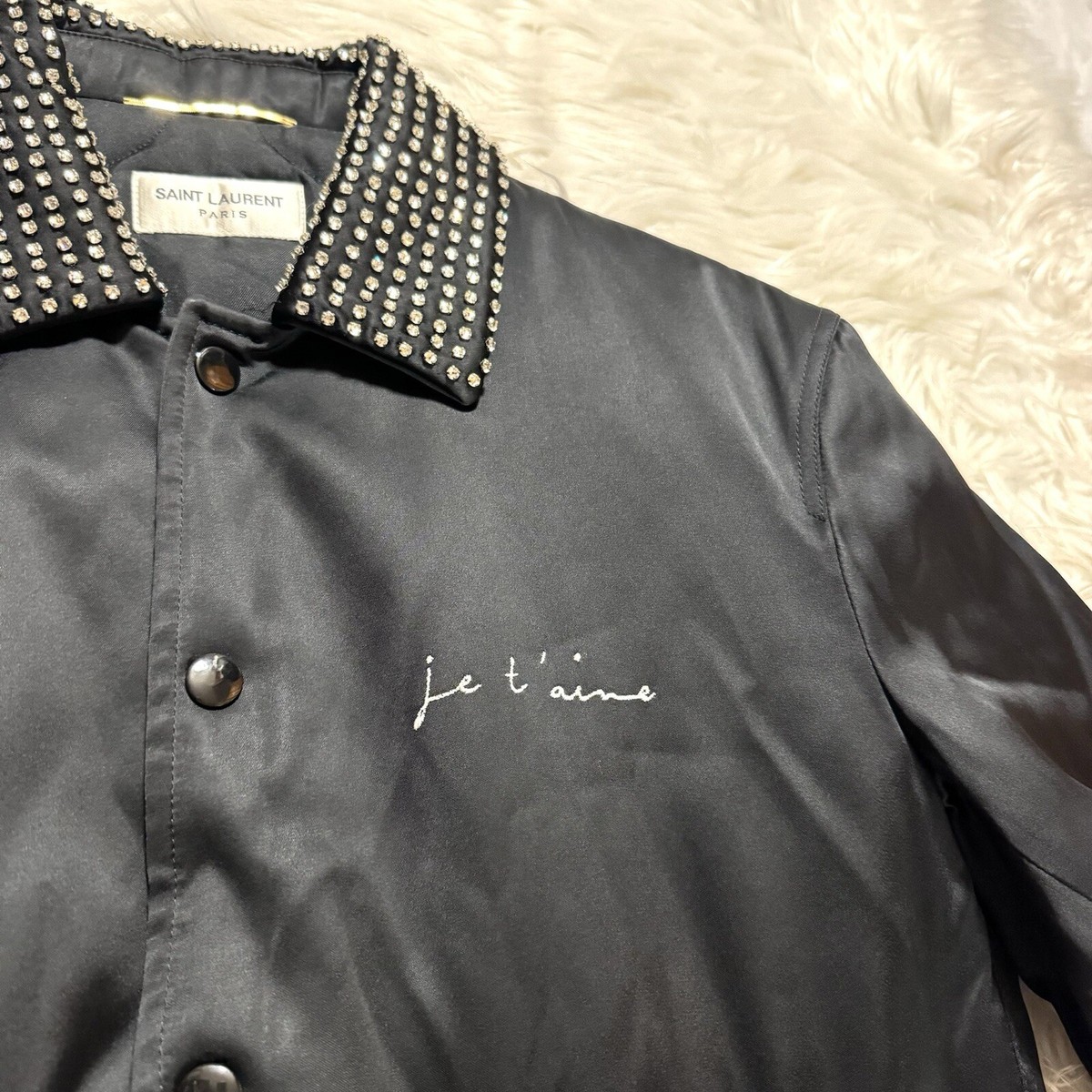 Authentic Saint Laurent Paris Je t'aime crystal decorated teddy