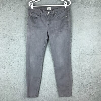 J Crew Inch Toothpick Mid Rise Skinny Stretch Gray Jeans Size 30 32x28 