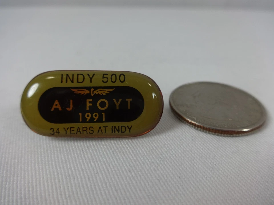 A. J. Foyt 34 Years AT Indianapolis 500 Collector Lapel Pin Hat - Image 2 of 4