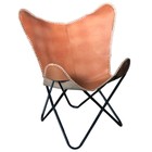 97HS Genuine Leather Butterfly Chair Folding Lounge Modern Sling Accent Seat