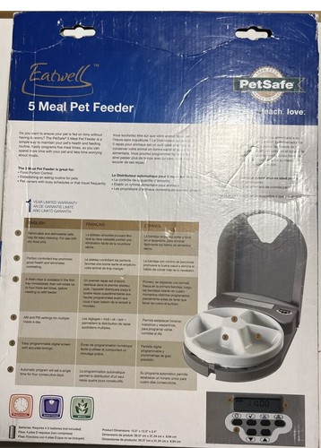 PetSafe Automatic Dog Cat Feeder 5 Meal 5Day Programmable Vacation + BATTERIES - Picture 3 of 19