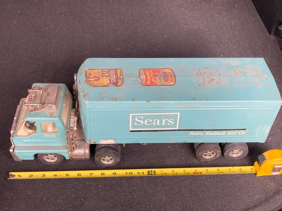 Vintage Sears Roebuck Tractor Trailer Ertl Semi-Truck Light Aqua