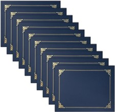 50 paquetes de porta certificados azules porta diplomas tamaño carta azul dorado