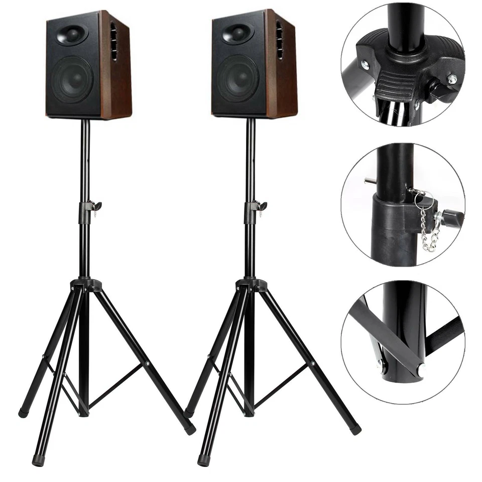 2 Stück Boxenständer Metall Lautsprecher-Stativ Lautsprecher Ständer DE - Bild 3 von 4