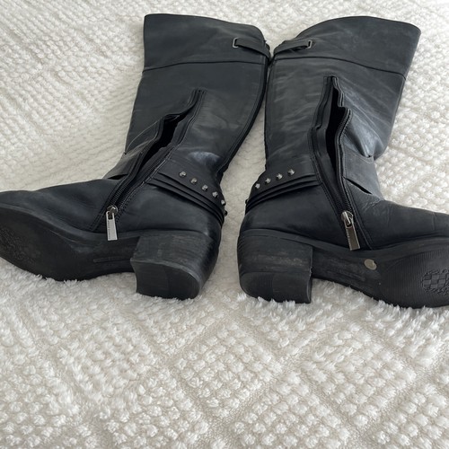 Vince Camuto Beatrix Black Riding Boots w/Harness Buttery Soft Leather Size 9M - Picture 9 of 21