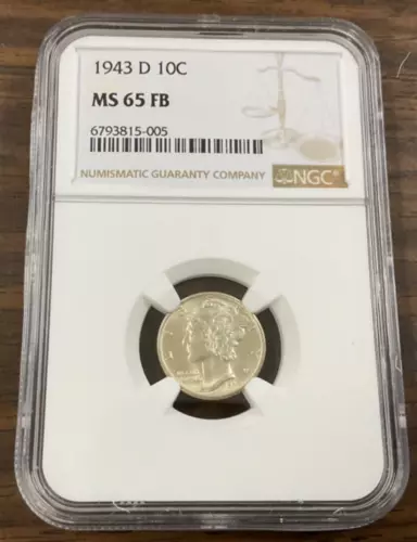 1943-D Mercury Dime NGC MS65 FB