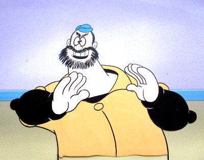 POPEYE BRUTUS sailor 1980's HANNA-BARBERA ORIGINAL PRODUCTION CEL hat muscles