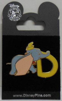 Disney Pin DLR Alphabet Pin Dumbo D 2001 Alphabet Series Pin