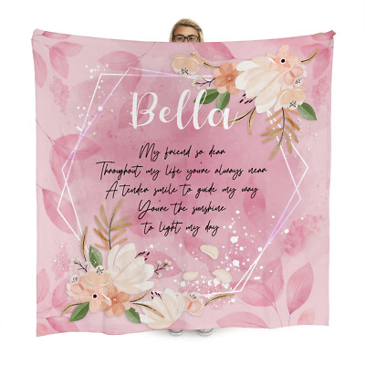Personalisierte Muttertag Rose errötete Decke | 150 cm x 150 cm extra großes Vlies 