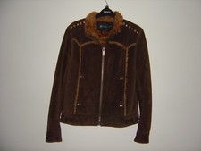 Ladies Suede brown warm lined jacket by Kenneth Cole - Small