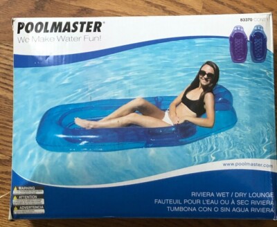 Blue Riviera Wet/Dry Sun Swimming Pool Float Lounge