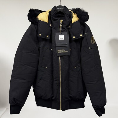 NEW* Men Moose Knuckles GOLD Little Rapids Down Jacket Black