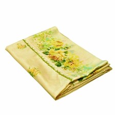 Vintage Yellow Rose Floral Pillowcase Standard  Case Is a Pale Yellow Color 
