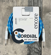 Cordial Encore 3m / 10ft  'Blue/White' Guitar Cable NEUTRIK &reg; *Brand NEW