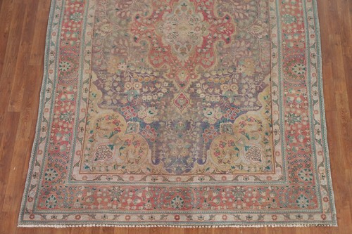 Floral Traditional Tebriz Vintage Distressed Area Rug 6x10 Handmade Wool Carpet - Picture 5 of 12