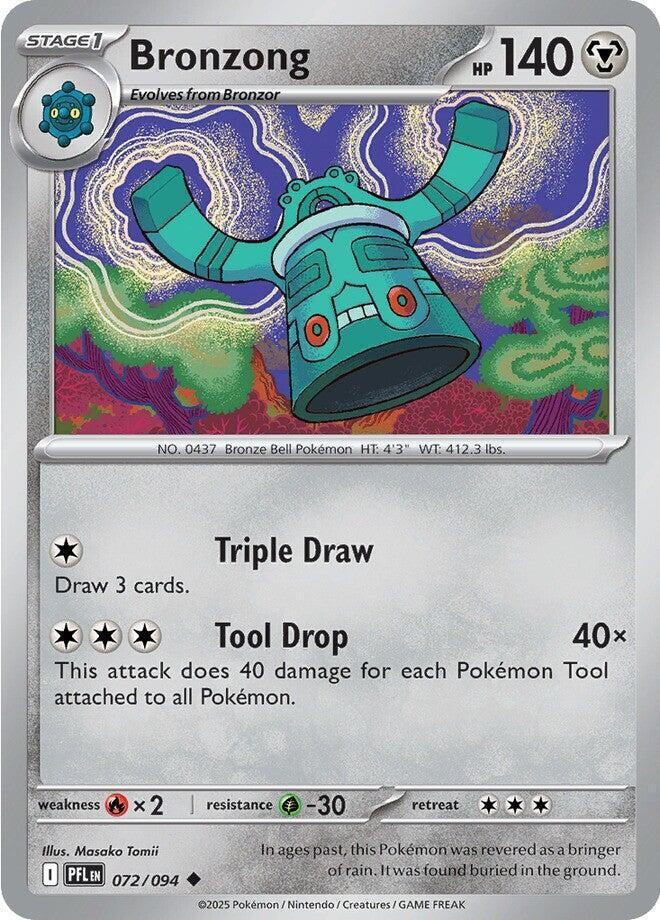 Bronzong Uncommon ME02: Phantasmal Flames 072/094 NM Reverse Holo