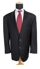 Hickey Freeman Black Loro Piana Super 150s Wool Custom Single Vent Blazer 50L