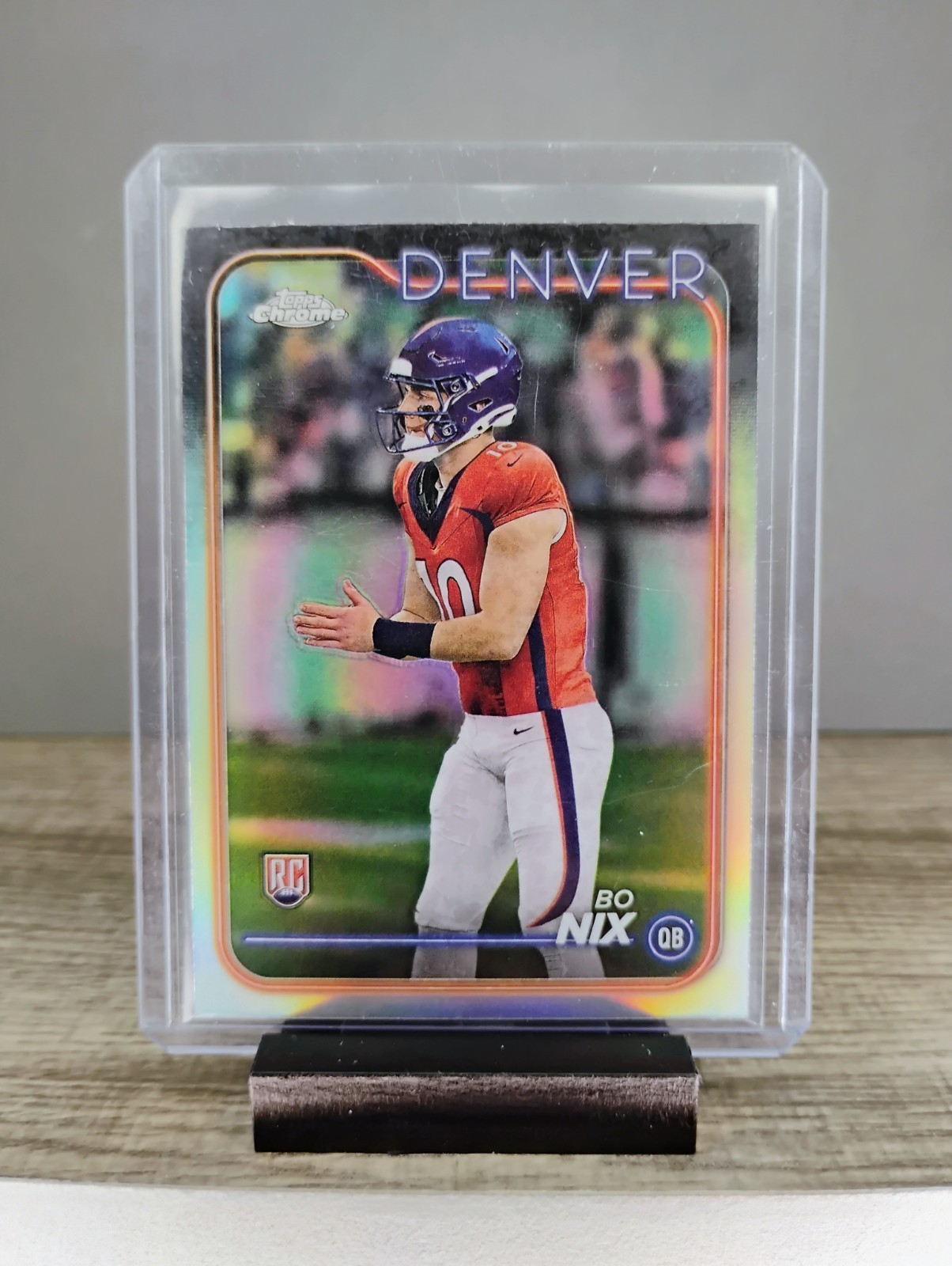 2024 Topps Chrome - Rookies Bo Nix #206 Refractor (RC)