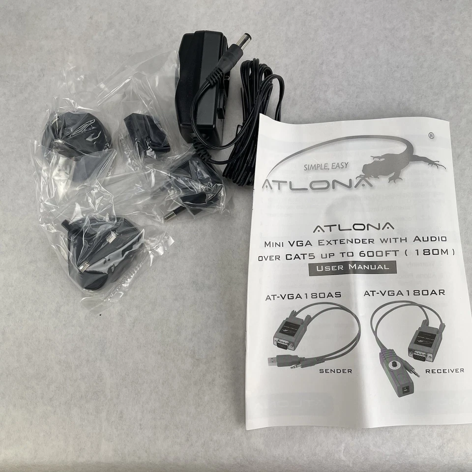 Extensor VGA Atlona AT-VGA180ASR con audio sobre Cat5 hasta 600 ft Foto 4 de 4