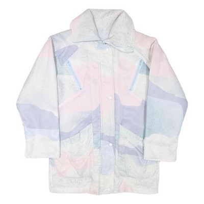 Herrenjacke L Blau Pink Weiß Abstraktes Muster Polyester-Mix Knopfverschluss