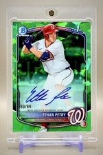 Ethan Petry 2025 1st Bowman Chrome #CPA-EP Green Sapphire Auto #/99 - Nationals
