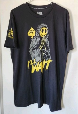 Zero Foxtrot Men's L Tshirt Black I'll Wait'', Grim Reaper The Afterlife Club #10