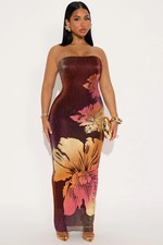 Addison Metallic Tube Maxi Dress-Fashion Nova|50544