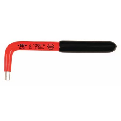 Wiha 13651 Metric Plain Hex Key Hex Key, 2 Mm Tip Size, 4 3/32 In Long, 0.5 Mm